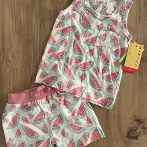 Kids Watermelon Pajama Set - Pink and Green
